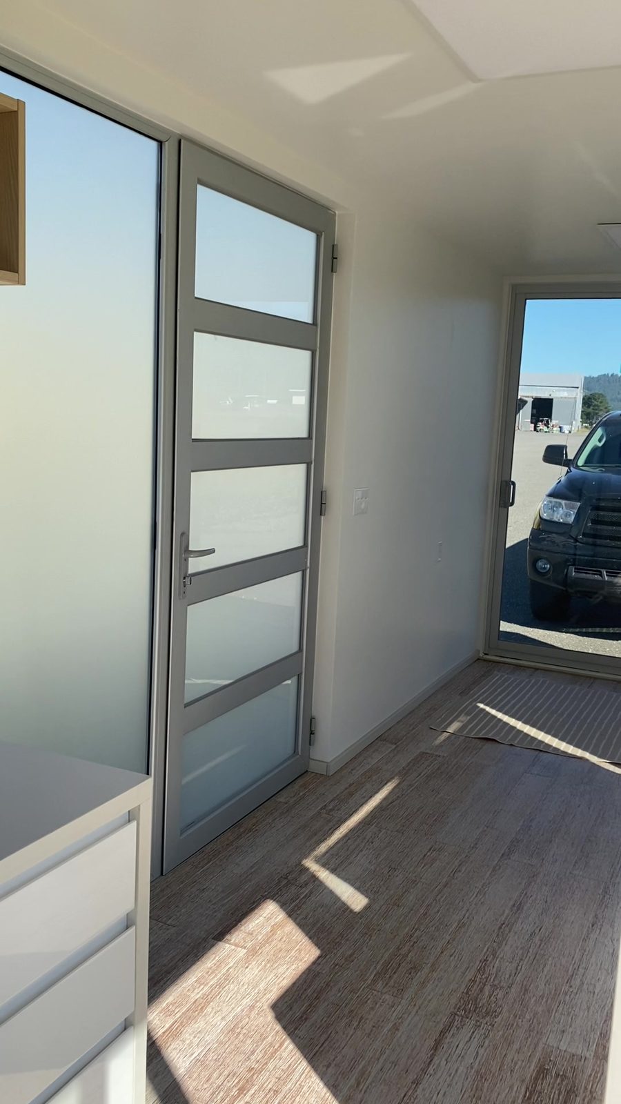 Container Home finished interior entry