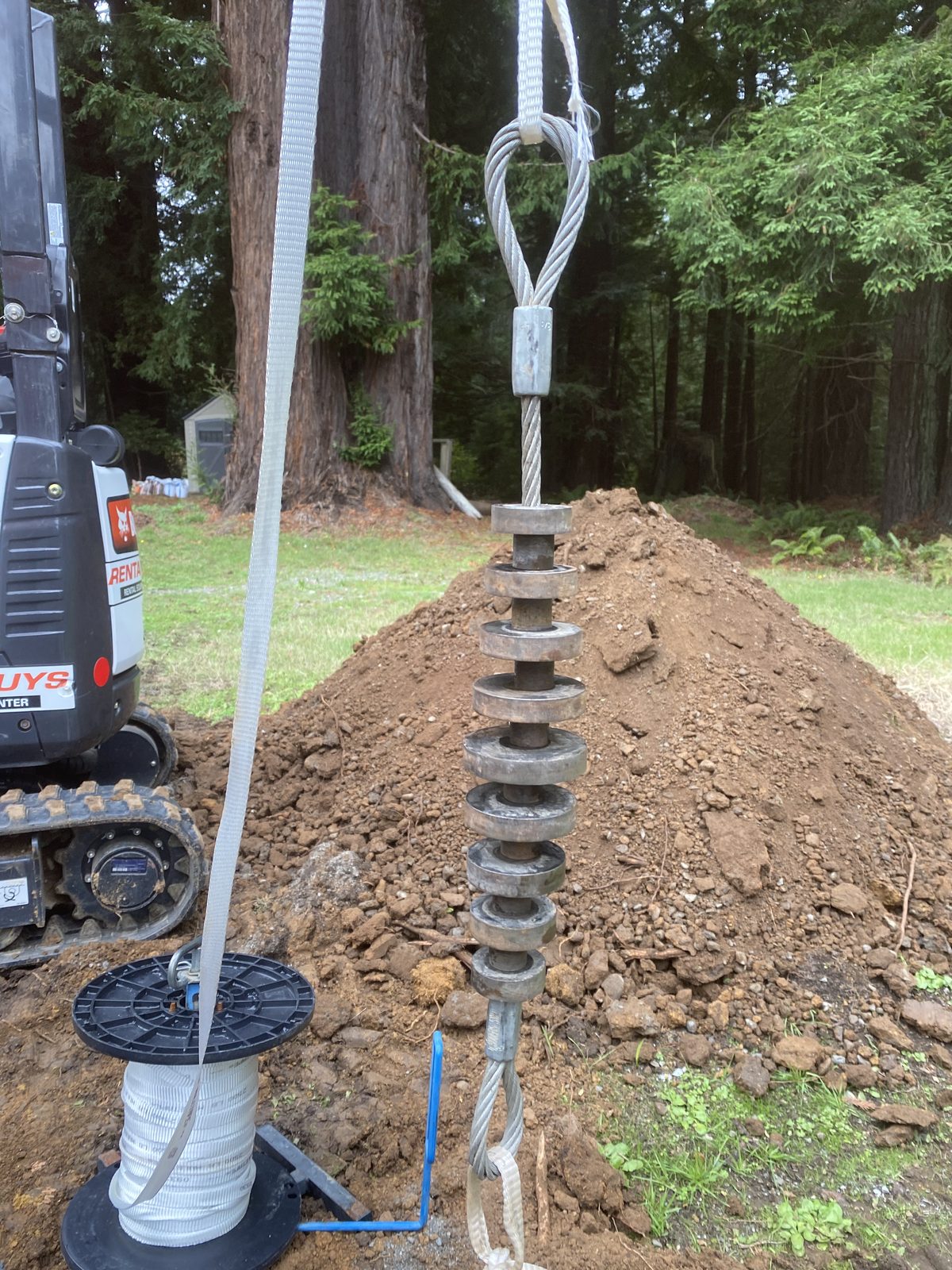 Fortuna residence underground boring equipment at utility pole