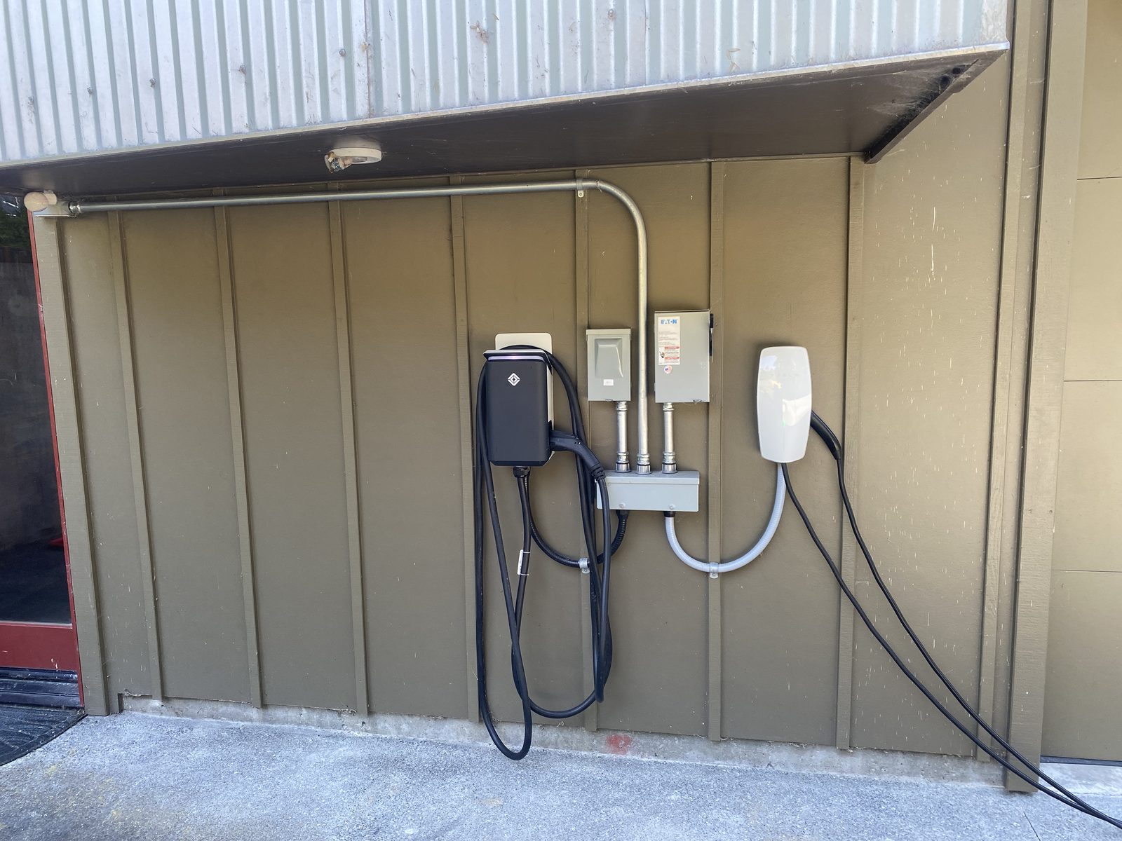 Dual EV charger installation at Jacoby Creek Residence